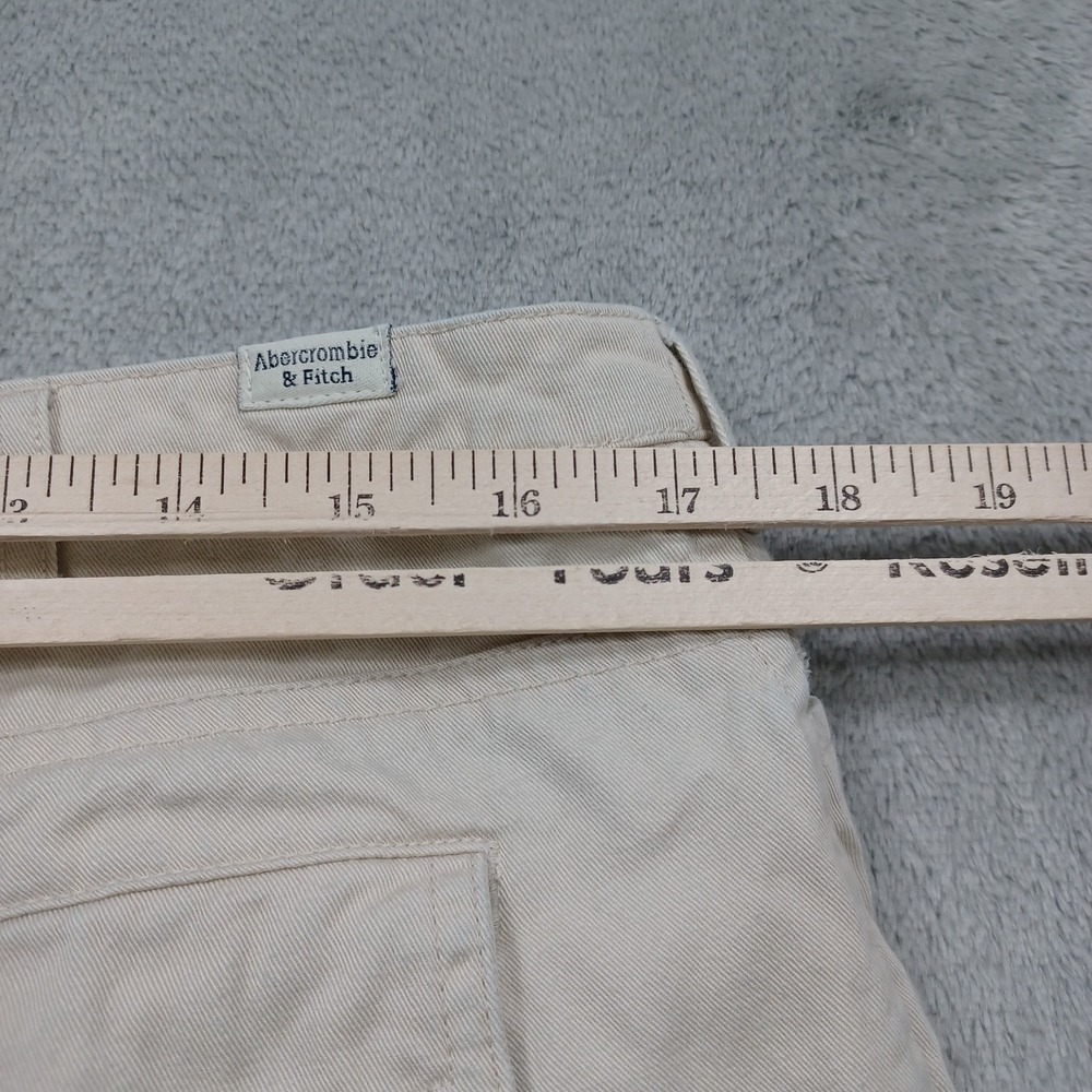 Vintage Abercrombie Fitch Pants Womens 14 Beige Wide Leg Y2K Pockets Preppy - Picture 10 of 10